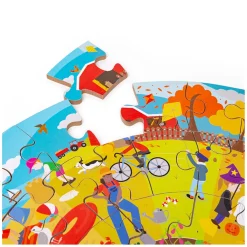 Bigjigs Houten Seizoenen Vloerpuzzel Rond, 50st.