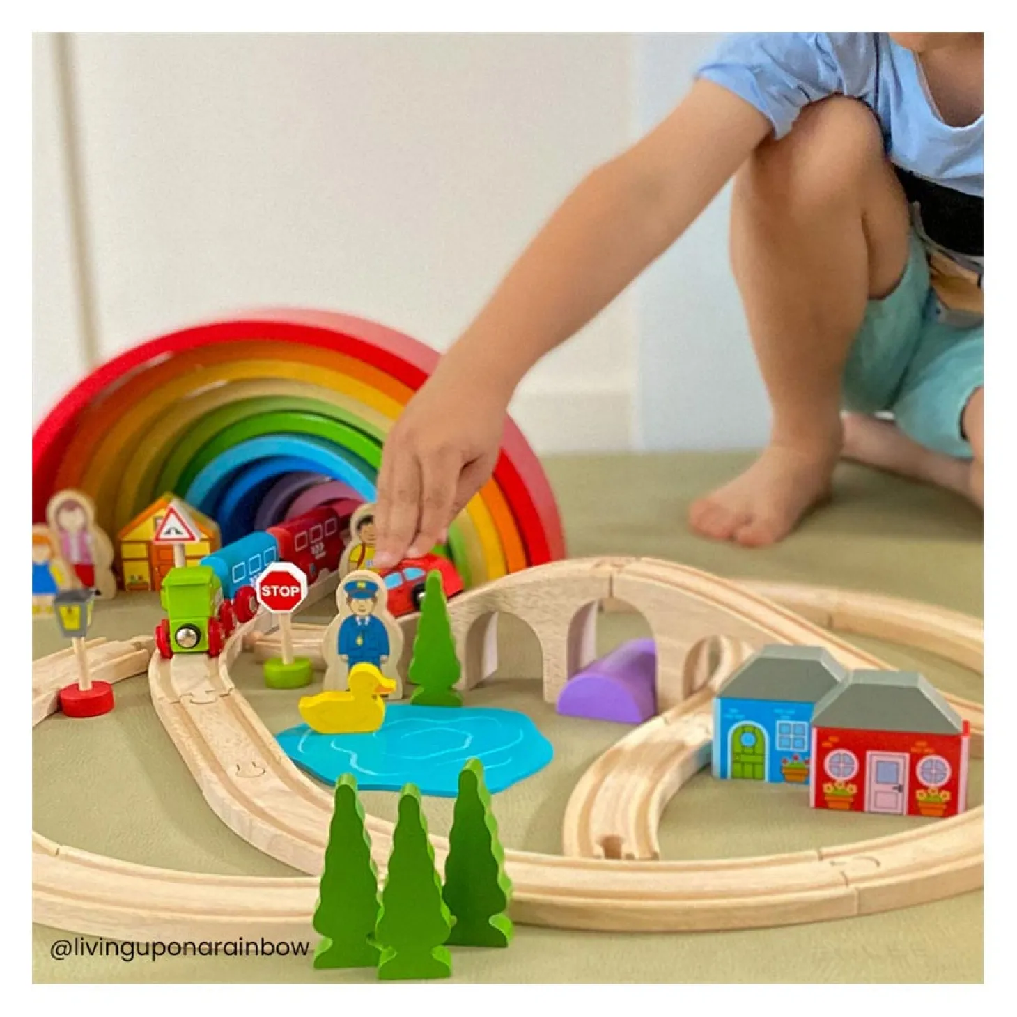 Bigjigs Houten Treinset, 26dlg.