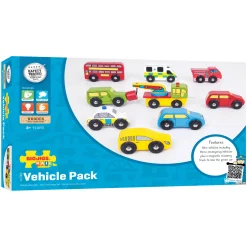 Bigjigs Houten Voertuigen, 9st.