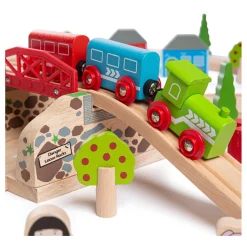 Bigjigs Houten Weg en Treinset Platteland, 80dlg.