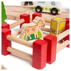 Bigjigs Houten Weg en Treinset Platteland, 80dlg.