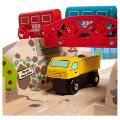 Bigjigs Houten Weg en Treinset Platteland, 80dlg.