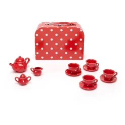 Bigjigs Porseleinen Theeservies in Opgbergkoffer, 12dlg.