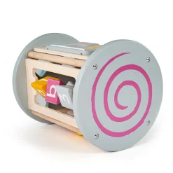Bigjigs Rollende Activiteitenbox en Vormenstoof van Hout, 5dlg.