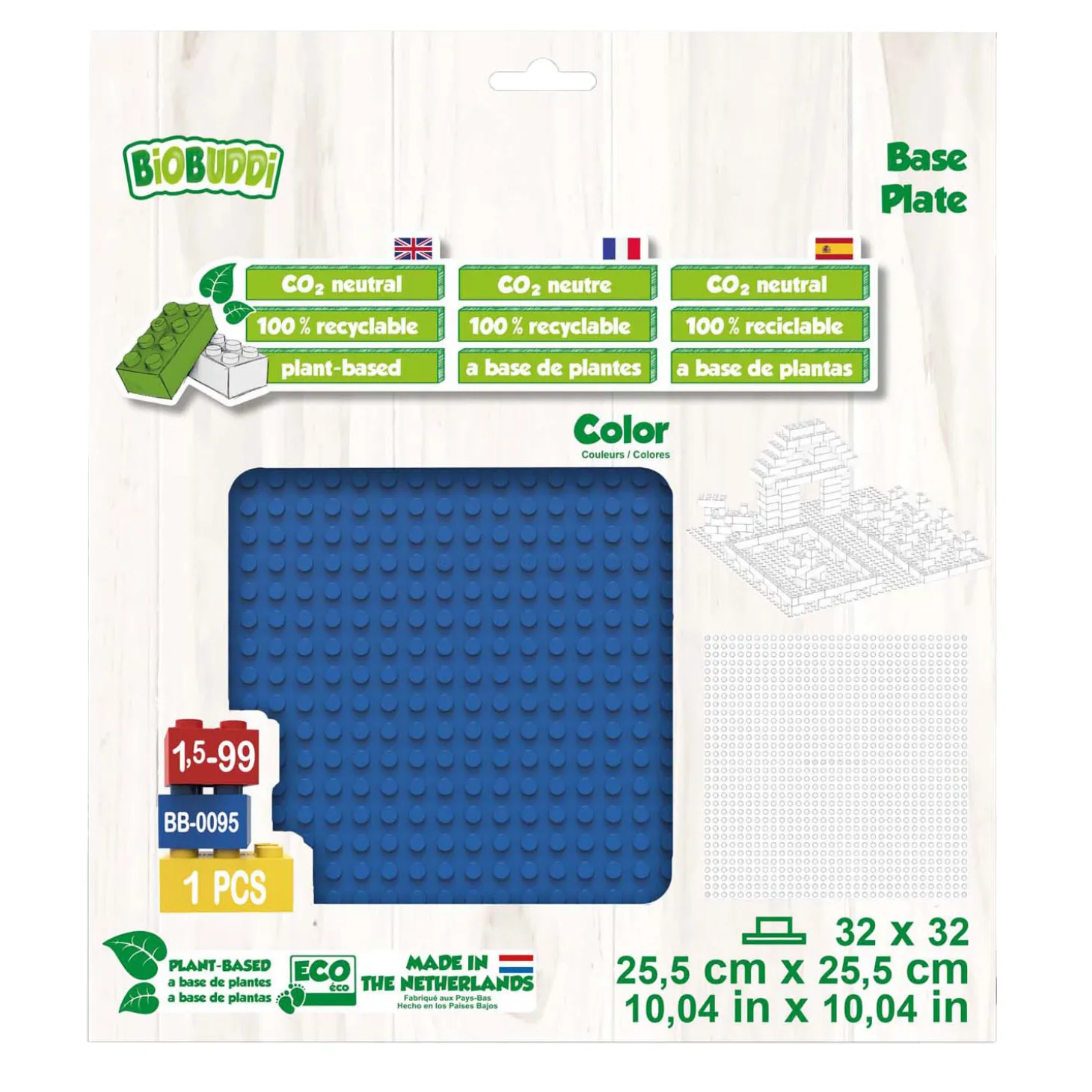 BiOBUDDi Edu Basisplatenset Ocean Blue - 4st.