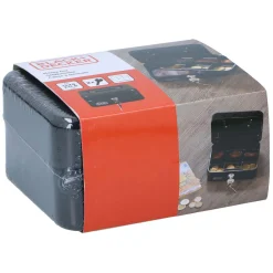 Black+Decker Geldkistje Zwart met Sleutel, 6 Vakken