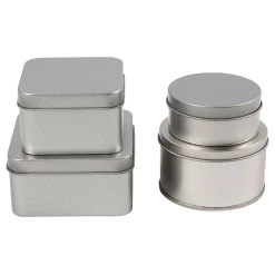 Blikjes Cirkel en Vierkant - 4st.