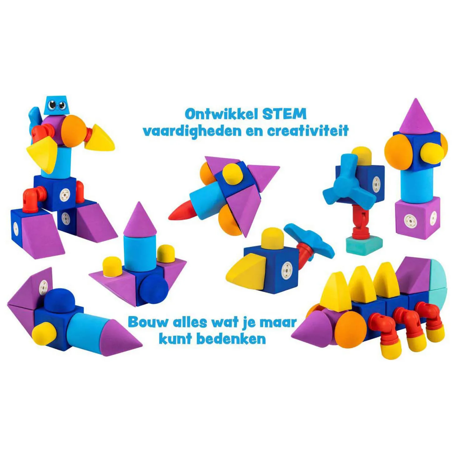 Blockaroo Magnetische Foam Blokken, 60dlg.