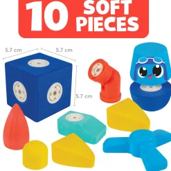 Blockaroo Magnetische Foam Blokken Vliegtuig Box, 10dlg.
