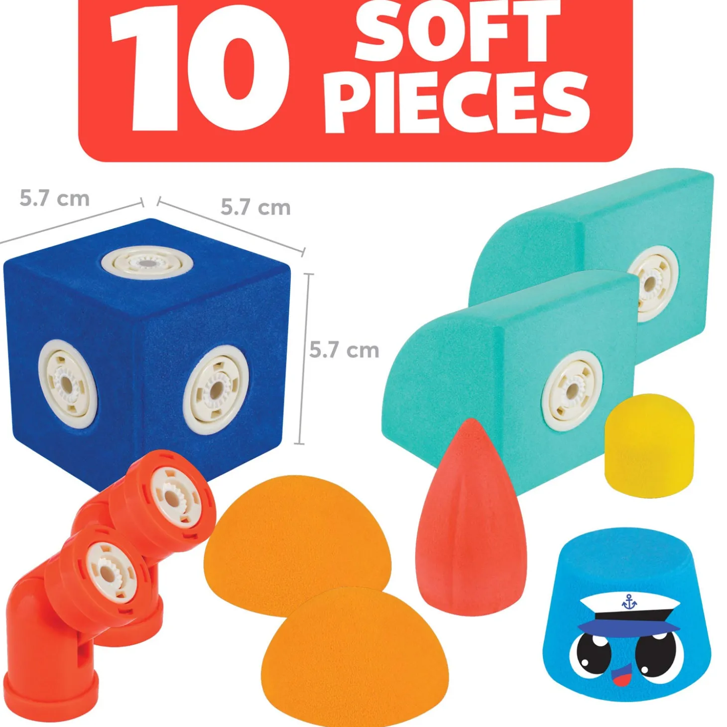 Blockaroo Magnetische Foam Blokken Boot Box, 10dlg.