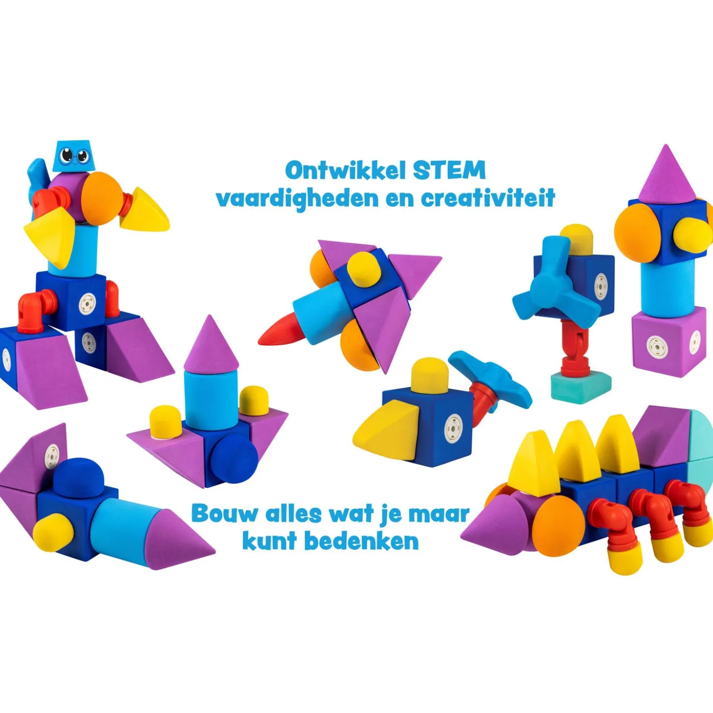 Blockaroo Magnetische Foam Blokken Boot Box, 10dlg.