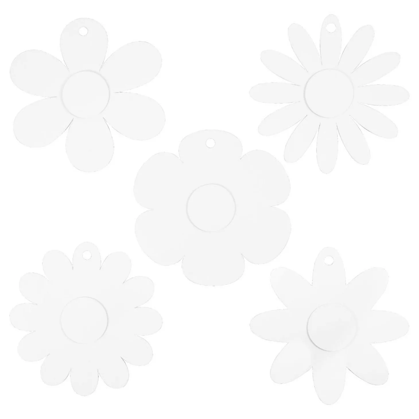 Bloemen Wit, 5x 3st.