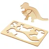 Bouwpakketje Houten 3D Dinosaurus, Set van 4