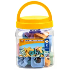 Bouwschroeven Pastel in Opbergbox, 24dlg.