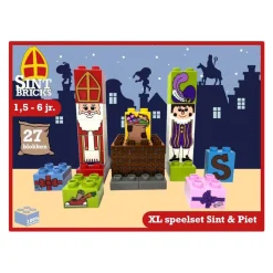 Bouwset Junior Sint en Piet Schoorsteen met Pakjes - 27st.