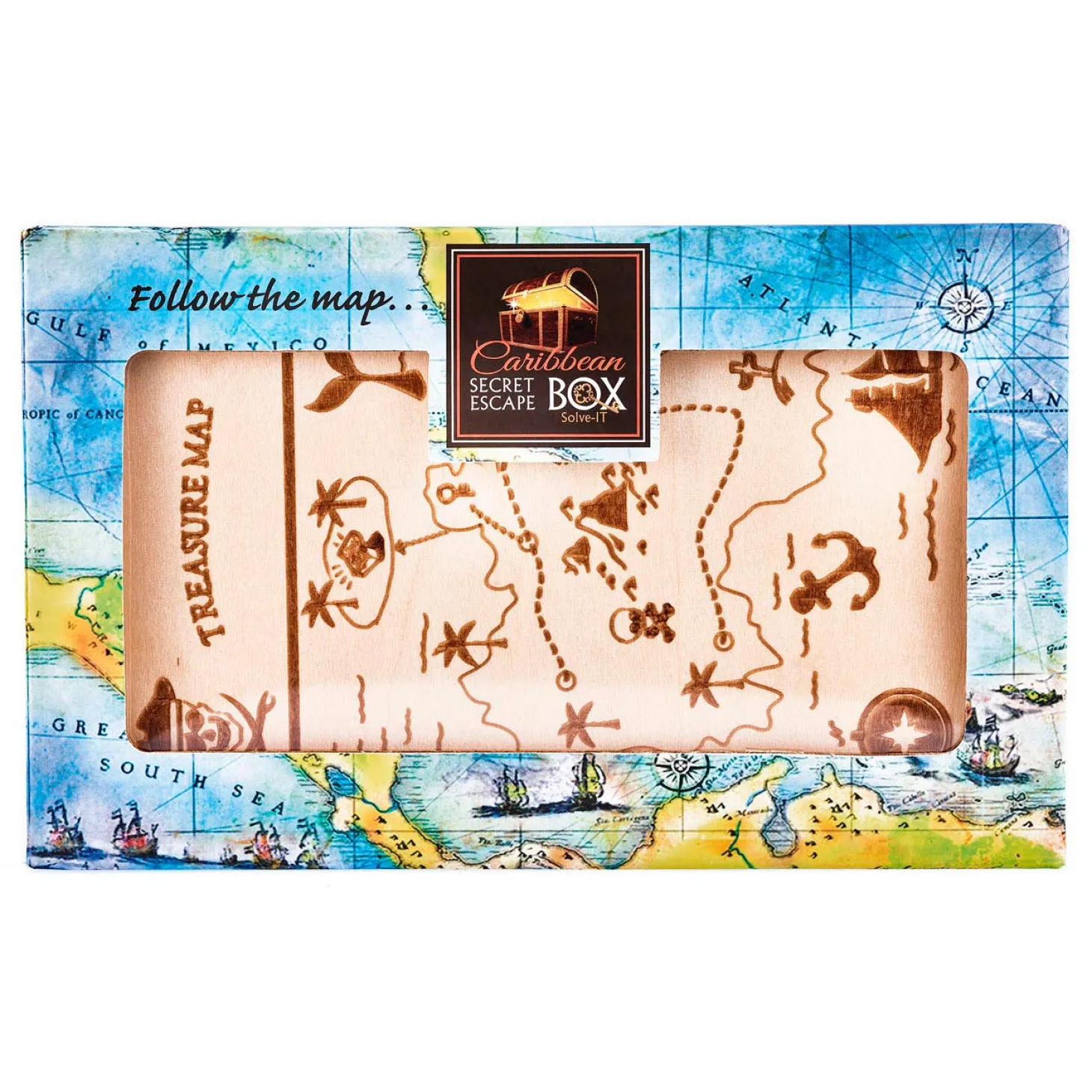 Breinpuzzel Houten Escape Box - Caribbean ***