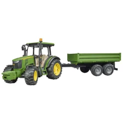 Bruder John Deere Tractor 5115 M Met Aanhanger 1:16