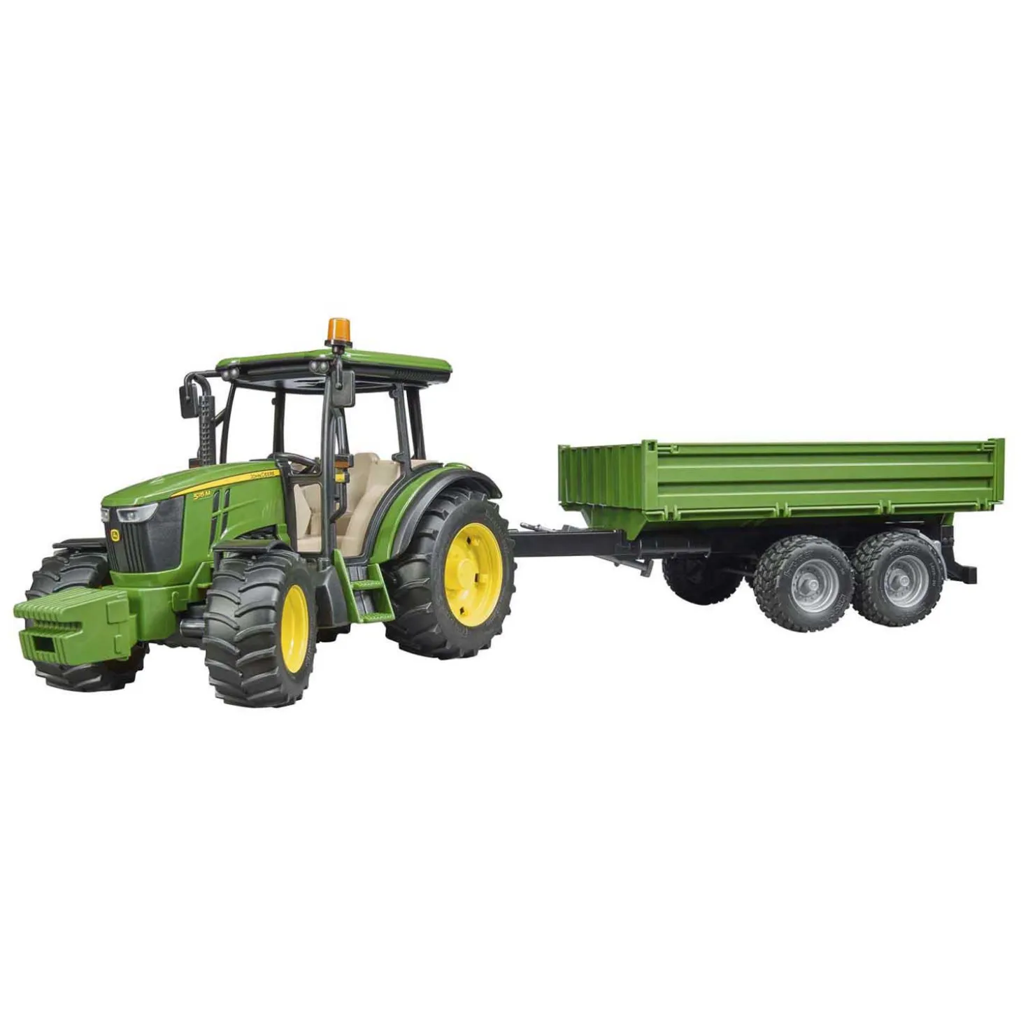 Bruder John Deere Tractor 5115 M Met Aanhanger 1:16