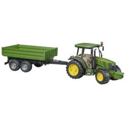 Bruder John Deere Tractor 5115 M Met Aanhanger 1:16