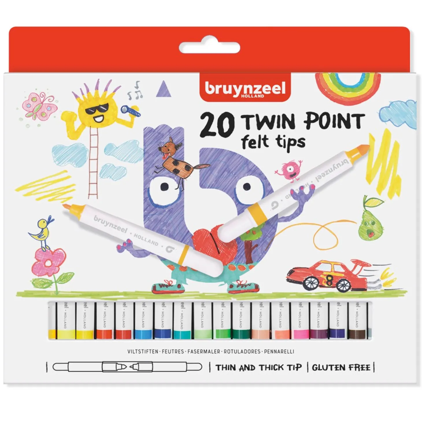 Bruynzeel Kids Twin Point Viltstiften, 20st.
