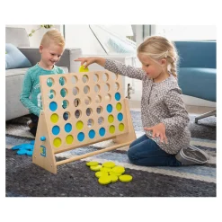 BS Toys Mega Houten Vier Bij Elkaar Spel, 43dlg