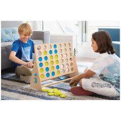 BS Toys Mega Houten Vier Bij Elkaar Spel, 43dlg