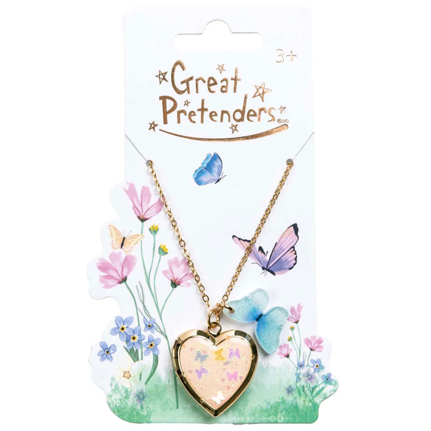 Butterfly Heart Locket Ketting