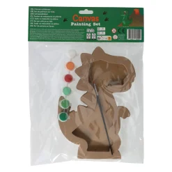 Canvas Schilderen - Dino - incl Penseel en 6 kleuren verf
