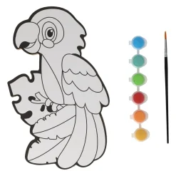 Canvas Schilderen - Papegaai - incl Penseel en 6 kleuren verf