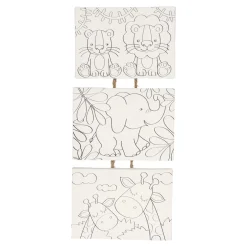 Canvas Schilderset Wilde Dieren, set van 3 stuks