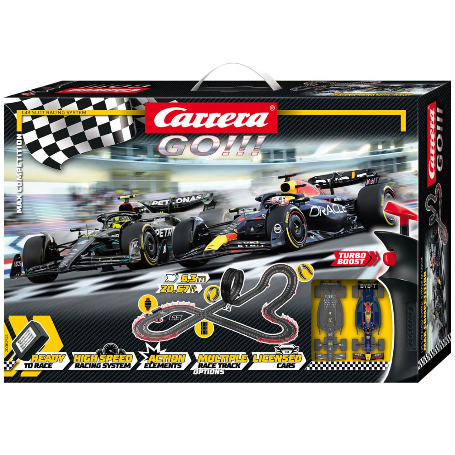 Carrera Max Competion Verstappen Hamilton Racebaan, 6,3m 2024
