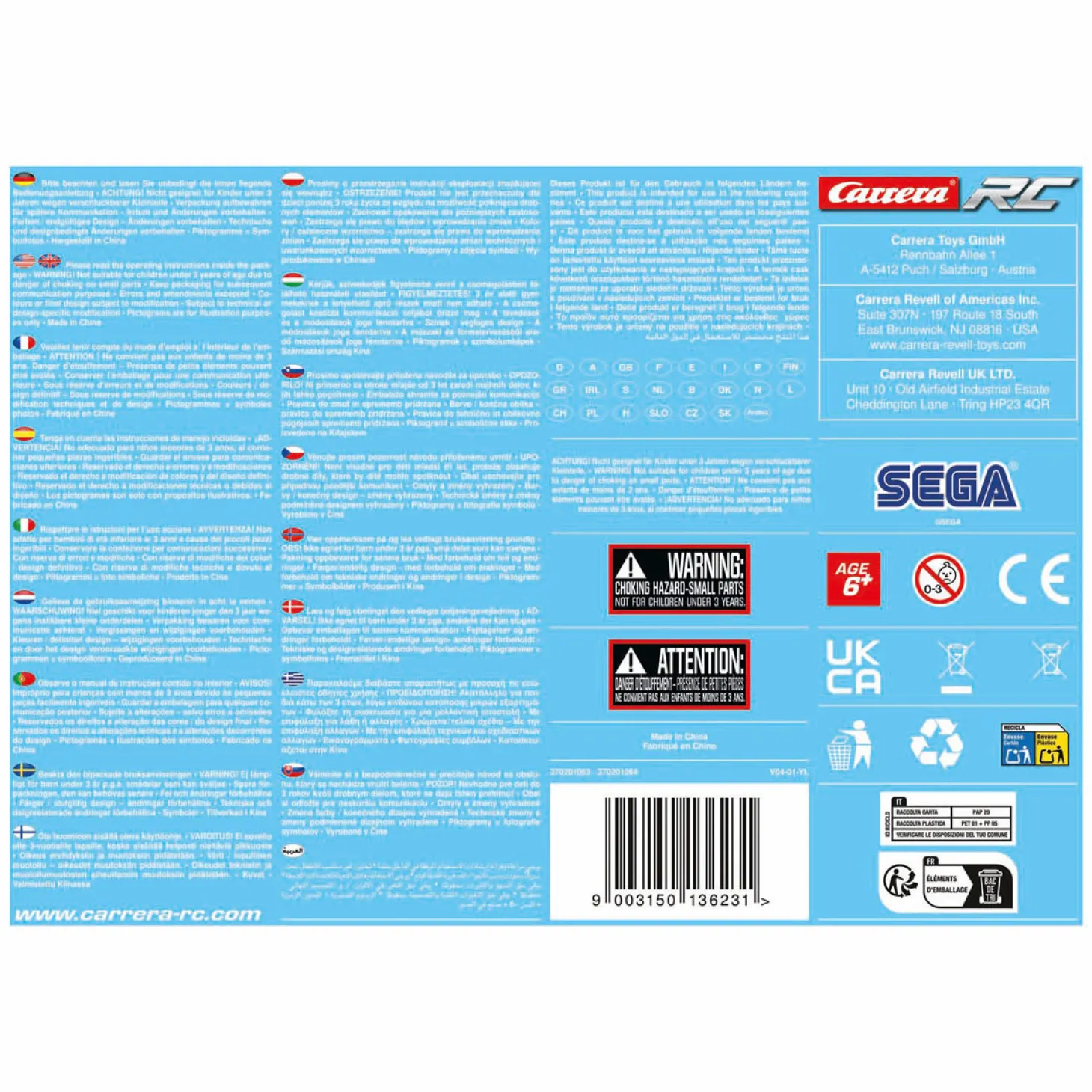 Carrera RC 2,4GHz Team Sonic Racing Shadow - 1:18