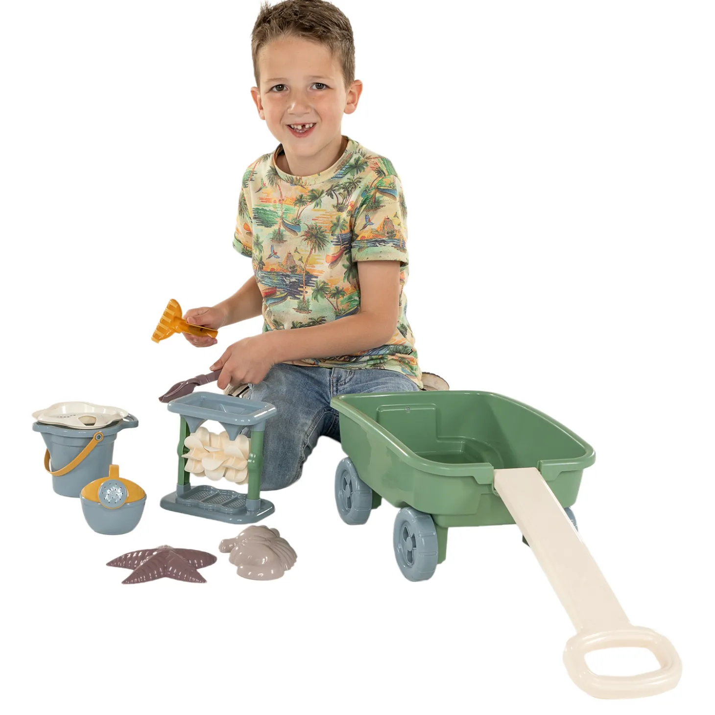 Cavallino Bolderkar met Zandspeelgoed - Inclusief oa Gieter en Schep