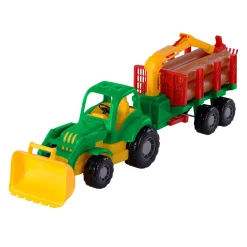 Cavallino Klassieke Tractor met Aanhangwagen en Hout, 61cm