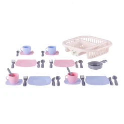 Cavallino Servies met Afwasrek Roze, 30dlg.