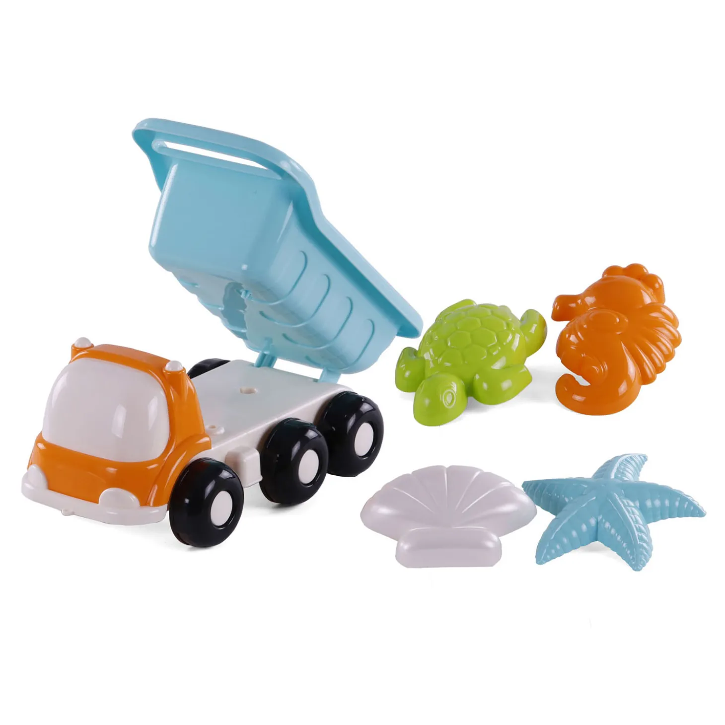 Cavallino Strand Kiepwagen met 4 Zandvormen Blauw