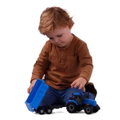Cavallino Tractor met Kiepwagen Aanhangwagen Blauw, Schaal 1:32