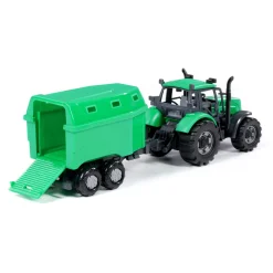 Cavallino Tractor met Paardentrailer Groen, Schaal 1:32