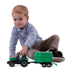 Cavallino Tractor met Paardentrailer Groen, Schaal 1:32