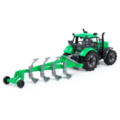 Cavallino Tractor met Ploeg Groen, Schaal 1:32