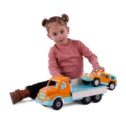 Cavallino XL Torpedo Vrachtwagen met Survival Jeep Oranje, 44,5cm