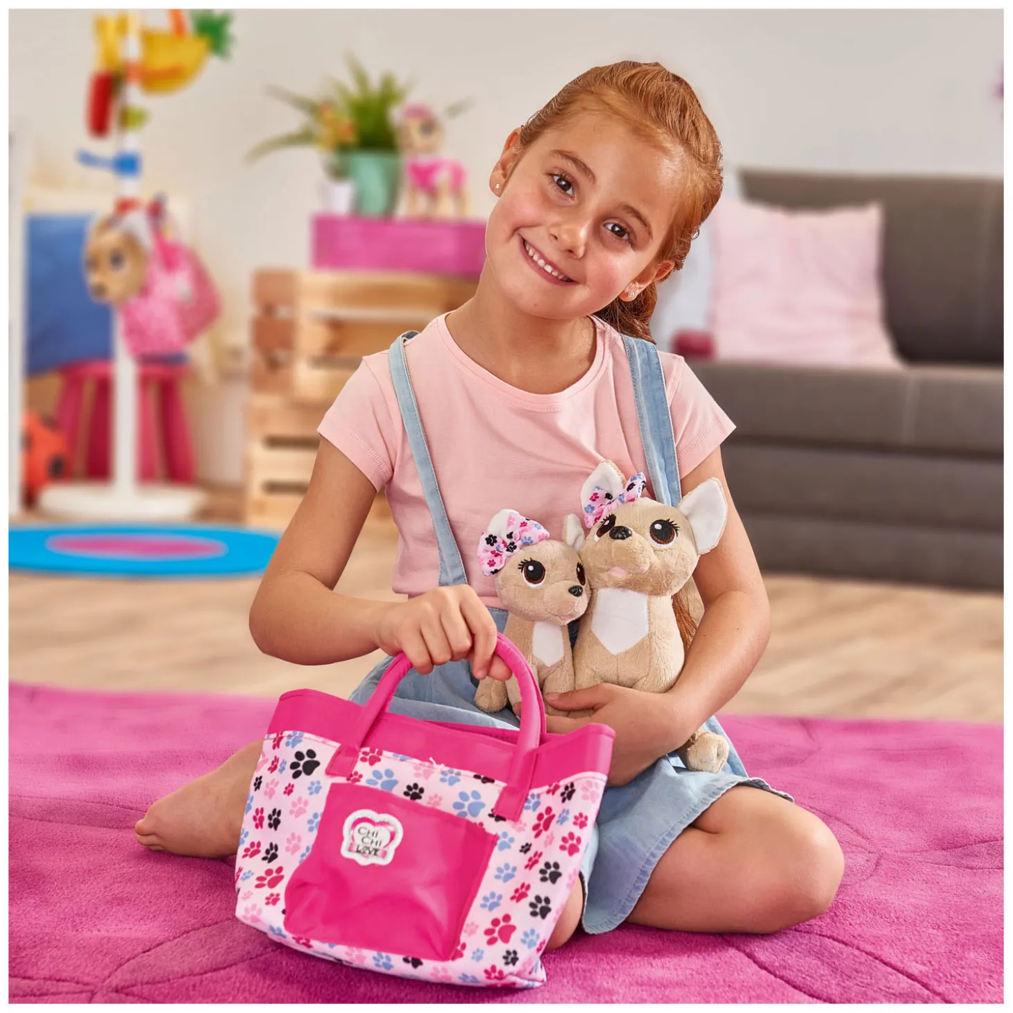 Chi Chi Love Happy Family Knuffelhond in Tas