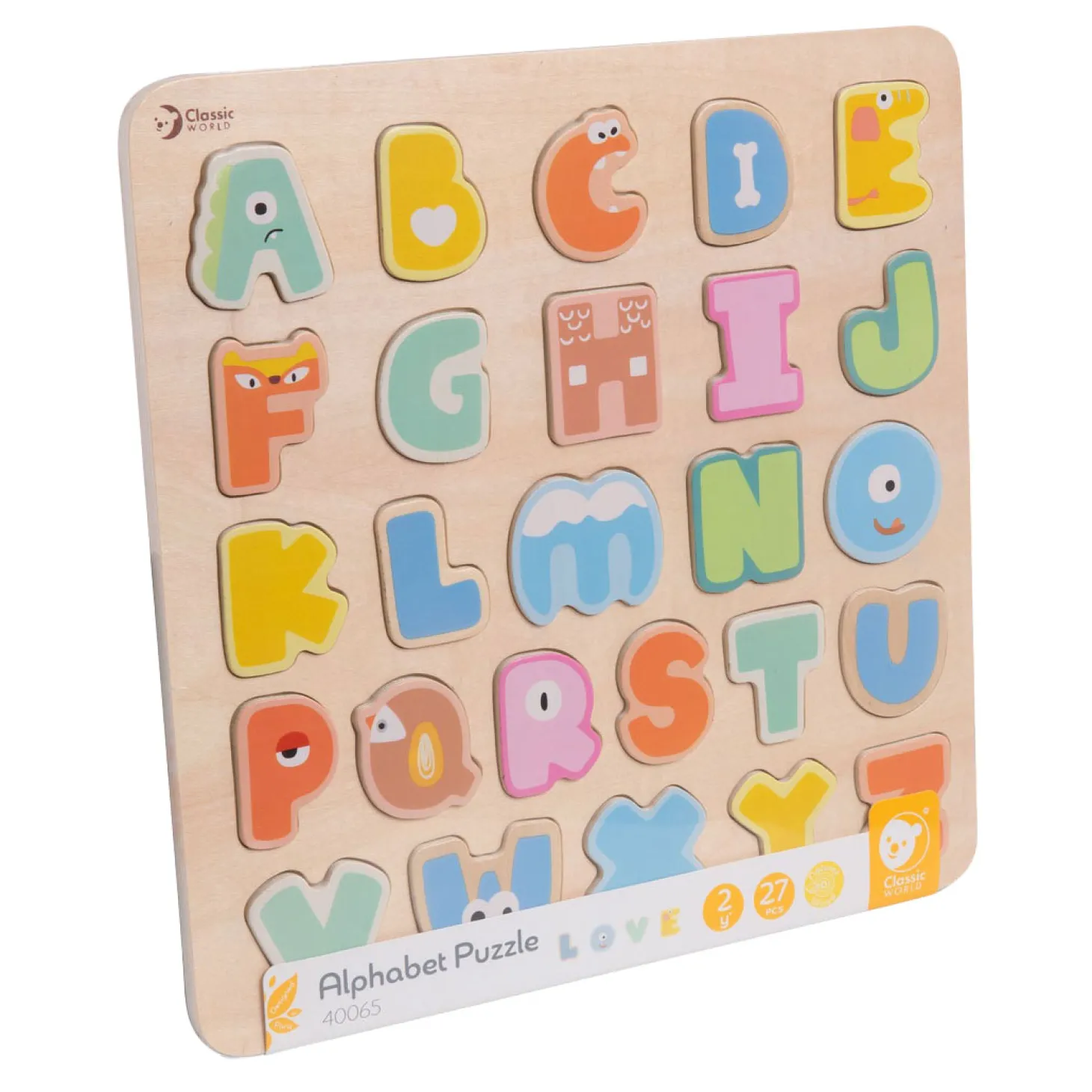 Classic World Houten Alfabet Puzzel, 27st.
