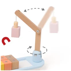 Classic World Houten Blokkenboot met Kraan, 13dlg.