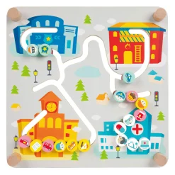 Classic World Houten Bord Sorteerspel 2in1 Stad en Afval Scheiden