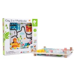 Classic World Houten Bord Sorteerspel 2in1 Stad en Afval Scheiden