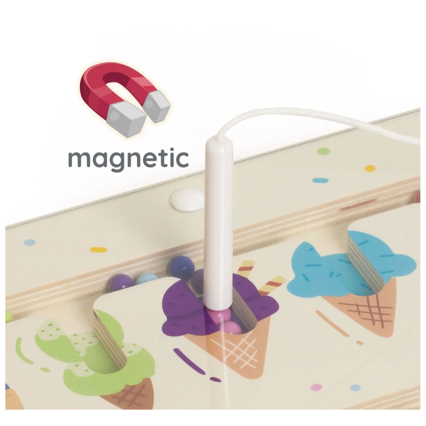Classic World Houten Kleuren Match Spel Ijsjes Magnetisch