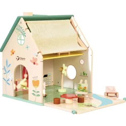 Classic World Houten Poppenhuisje met Tuintje, 10dlg.