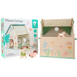 Classic World Houten Poppenhuisje met Tuintje, 10dlg.