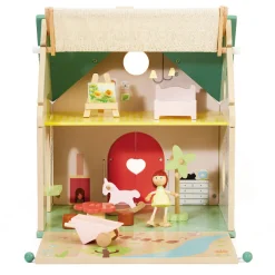 Classic World Houten Poppenhuisje met Tuintje, 10dlg.